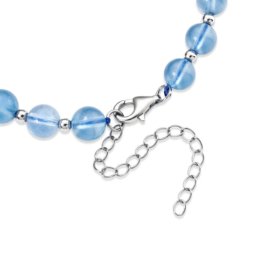 D'Joy Aquamarin Armband, 18+3,8cm, 925 Silber rhodiniert - 35 ct.