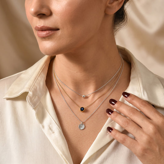 D'Joy AA blauer Stern Saphir Anhänger, 925 Silber 750 vergoldet - 1,37 ct.