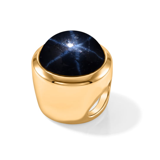 D'Joy AA blauer Stern Saphir Anhänger, 925 Silber 750 vergoldet - 1,37 ct.