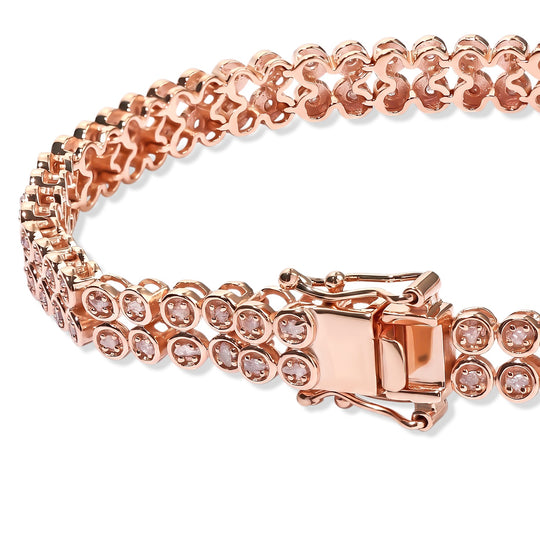 D'Joy Rosa Diamant 19cm Armband, 925 Silber 750 Roségold Vermeil - 1,01 ct.
