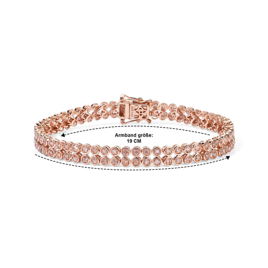 D'Joy Rosa Diamant 19cm Armband, 925 Silber 750 Roségold Vermeil - 1,01 ct.