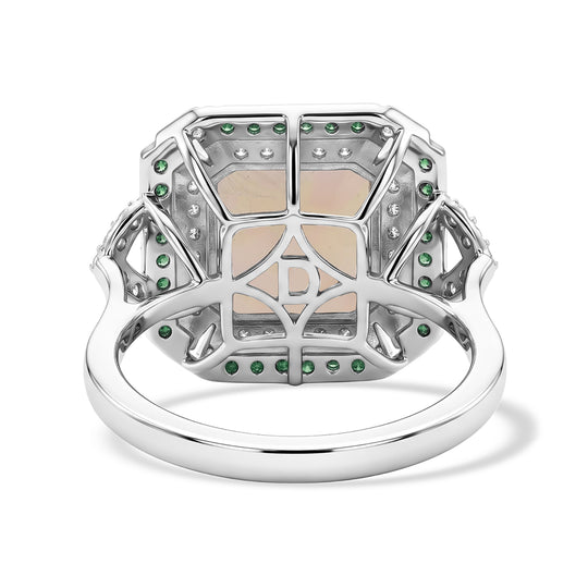 D'Joy AA Natürlicher, äthiopischer Welo Opal, Smaragd Ring 925 Silber Rhodiniert (Größe 16.00) ca. 3.33 ct