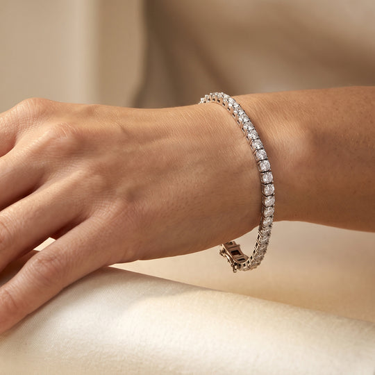 D'Joy Moissanit Armband ca. 19 cm 925 Silber Rhodiniert ca. 5,24 ct.