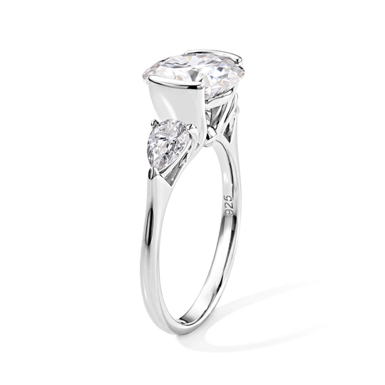 D'Joy Moissanit Ring 925 Silber 750 Gelbgold vermeil (Größe 21.00) ca. 4,22 ct