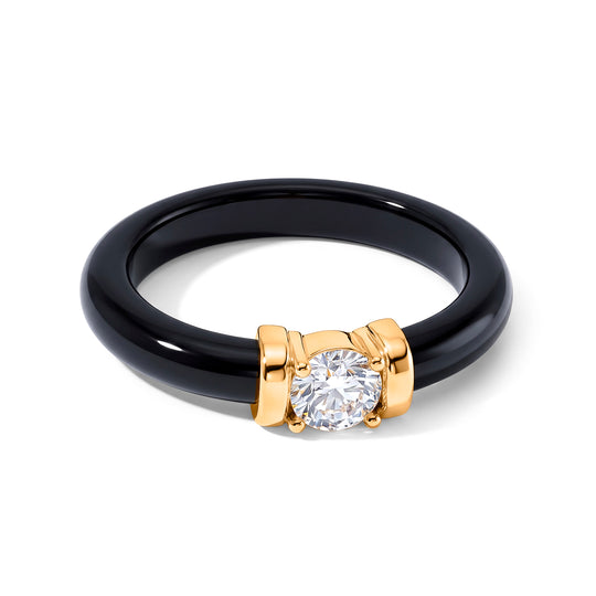 D'Joy Schwarze Jade, Moissanit Ring 925 Silber Rhodiniert (Größe 20.00) ca. 9.94 ct
