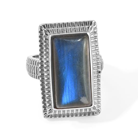 EVER TRUE Labradorit Ring 316L Edelstahl ca. 9,19 ct