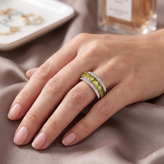 EverTrue Multi-Edelstein und Labor Diamant Ring, Bronze mit Gelbgold E-Beschichtung - 2,63 ct.