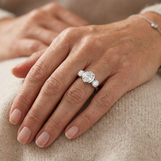 LUXURIANT DIAMOND - Lab Grown Diamant SI-GH Ring SGL zertifiziert 925 Silber Rhodiniert (Größe 17.00) (10-15 Werktage Lieferzeit) ca. 3.03 ct