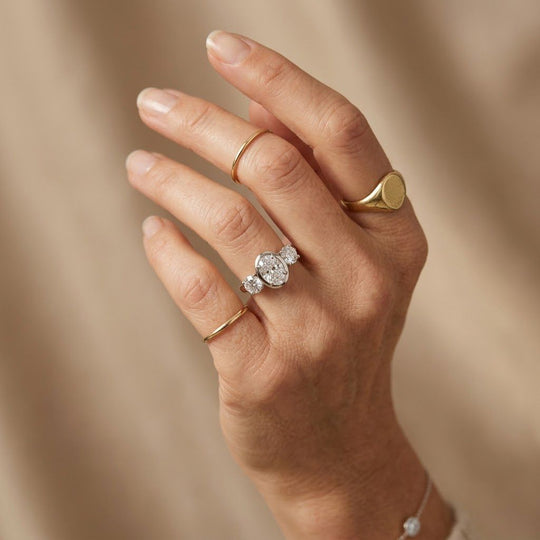 LUXURIANT DIAMOND - Lab Grown Diamant SI-GH Ring SGL zertifiziert 925 Silber Rhodiniert (Größe 17.00) (10-15 Werktage Lieferzeit) ca. 3.03 ct