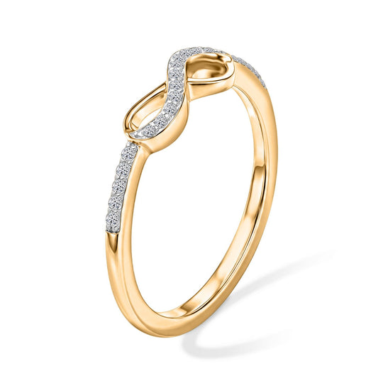 LUXURIANT SI-GH Labor Diamant Ring, 925 Silber 750 Gelbgold Vermeil - 0,12 ct.