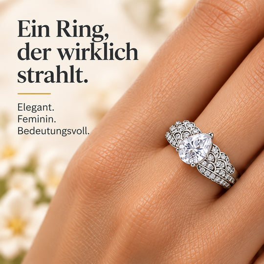 SCHUTZENGEL KOLLEKTION - D'Joy Moissanit Ring, 925 Silber rhodiniert - 1,47 ct.