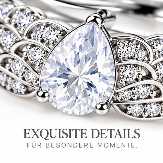 SCHUTZENGEL KOLLEKTION - D'Joy Moissanit Ring, 925 Silber rhodiniert - 1,47 ct.