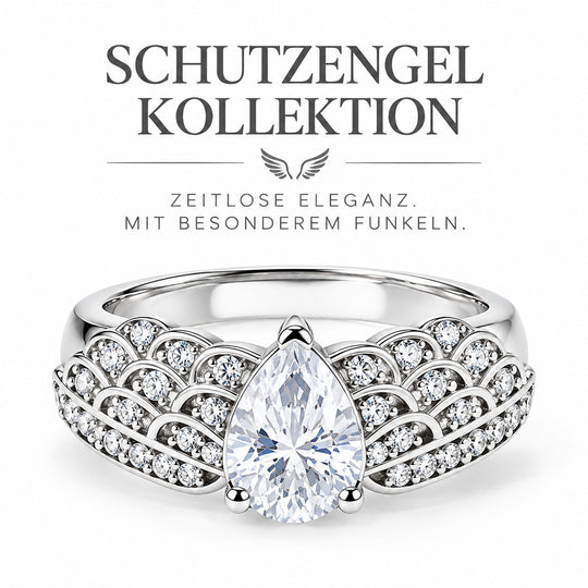 SCHUTZENGEL KOLLEKTION - D'Joy Moissanit Ring, 925 Silber rhodiniert - 1,47 ct.