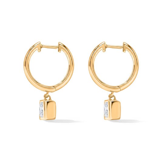 LUXURIANT 1,00 ct. VS-EF Labor Diamant Ohrringe, 925 Silber 750 Gelbgold Vermeil
