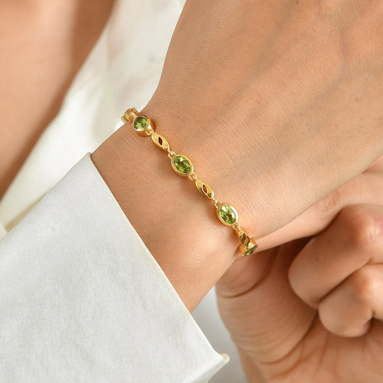 EVER TRUE Peridot Armband ca. 19 + 2.5 cm Extender Reine Bronze ca. 2,96 ct.