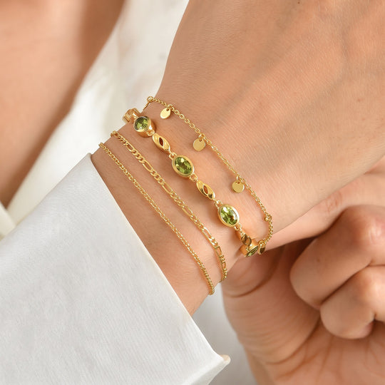 EVER TRUE Peridot Armband ca. 19 + 2.5 cm Extender Reine Bronze ca. 2,96 ct.