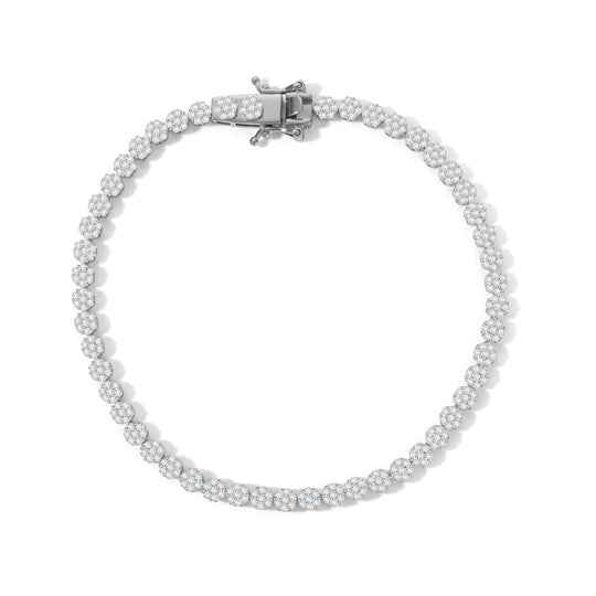 LUXURIANT SGL zertifizierter SI-GH Labor Diamant 19cm Armband, 925 Silber rhodiniert - 2,50 ct.
