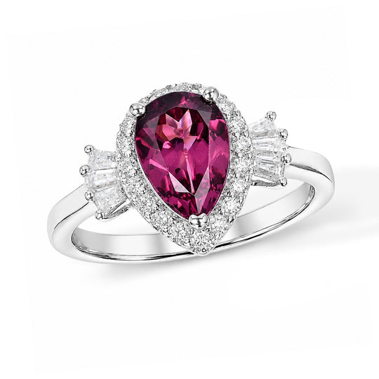 D'Joy AA Rosa Granat, Moissanit Ring 925 Silber Rhodiniert (Größe 18.00) (10-16 Werktage Lieferzeit) ca. 2,10 ct
