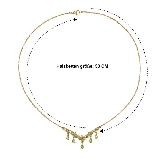 EverTrue Peridot Arizona 50cm Halskette, Bronze mit Gelbgold E-Beschichtung - 4,54 ct.