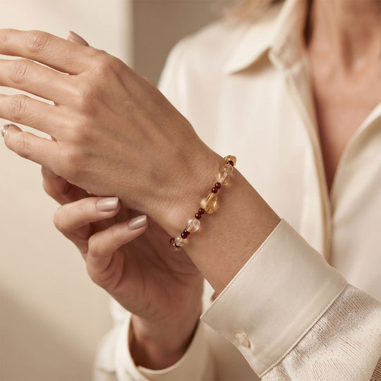 Citrin und Bernstein 18cm Armband - 25,50 ct.