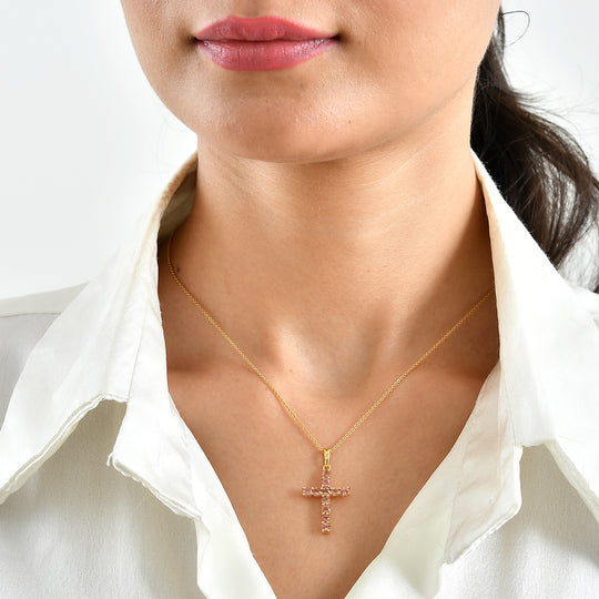 D'Joy AA Blush Turmalin Anhänger 925 Silber 750 Gelbgold vermeil ca. 1.27 ct