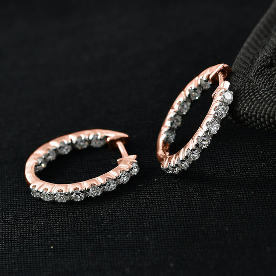 LUXURIANT DIAMOND - Lab Grown Diamant SI-GH Ohrringe 925 Silber 750 Roségold vermeil ca. 1,00 ct.