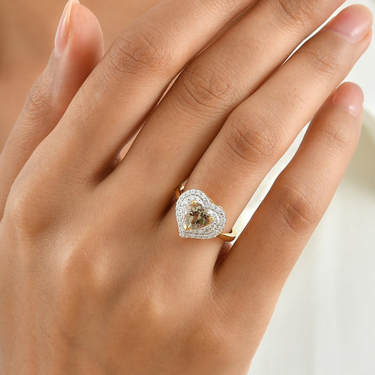 D'Joy AA Turkizit, Moissanit Ring 925 Silber 750 Gelbgold vermeil (Größe 18.00) (10-16 Werktage Lieferzeit) ca. 2,19 ct