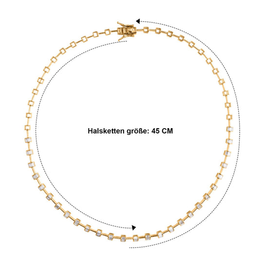 LUXURIANT DIAMOND - Lab Grown Diamant SI-GH SGL-zertifiziert Halskette ca. 45 cm 925 Silber Rhodiniert ca. 3,00 ct.