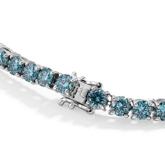 D'Joy Paraiba Moissanit Armband ca. 19 cm 925 Silber Rhodiniert ca. 15,06 ct.