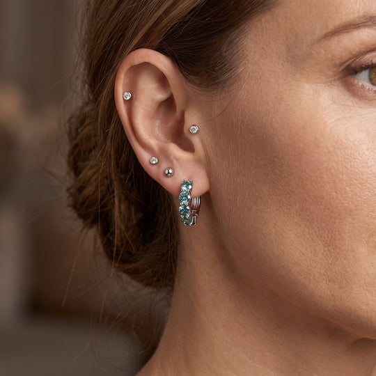 D'Joy Paraiba Moissanit Ohrringe 925 Silber Rhodiniert ca. 4,43 ct.
