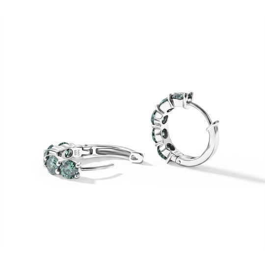 D'Joy Paraiba Moissanit Ohrringe 925 Silber Rhodiniert ca. 4,43 ct.