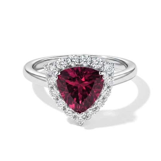 D'Joy AA Farbwechsel Granat, Moissanit Ring 925 Silber Rhodiniert (Größe 17.00) (10-16 Werktage Lieferzeit) ca. 3,00 ct