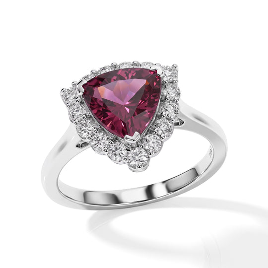D'Joy AA Farbwechsel Granat, Moissanit Ring 925 Silber Rhodiniert (Größe 17.00) (10-16 Werktage Lieferzeit) ca. 3,00 ct