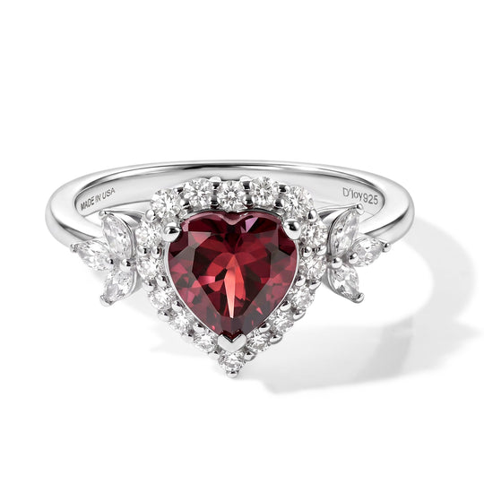 D'Joy AA Farbwechsel Granat, Moissanit Ring 925 Silber Rhodiniert (Größe 18.00) (10-16 Werktage Lieferzeit) ca. 2,24 ct