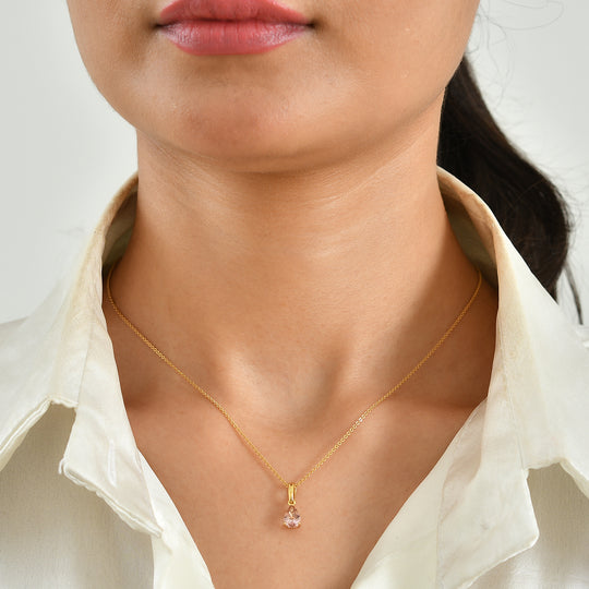 D'Joy AA Blush Turmalin Anhänger 925 Silber 750 Gelbgold vermeil ca. 0.81 ct