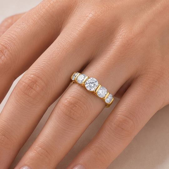 D'Joy Moissanit Ring 925 Silber Rhodiniert (Größe 17.00) ca. 2,20 ct