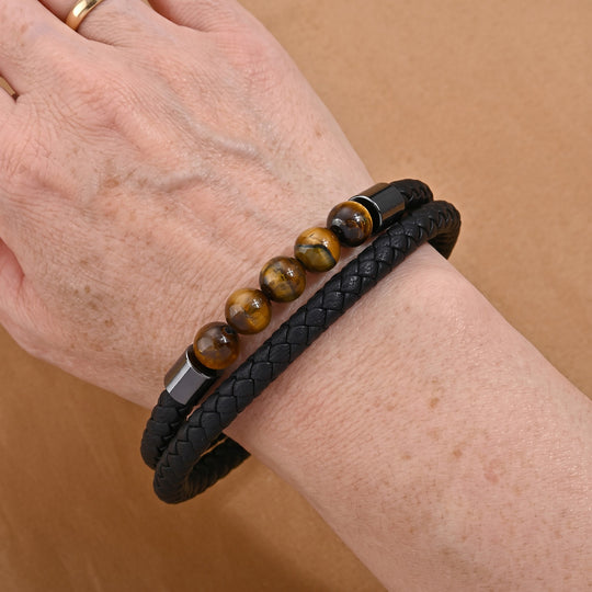 Lapislazuli Armband ca. 21.5 cm 316L Edelstahl Ion Schwarz Beschichtung ca. 15,00 ct.