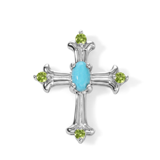EVER TRUE Sleeping Beauty Türkis, Tsavorite Granat Anhänger Reine Bronze ca. 0.34 ct