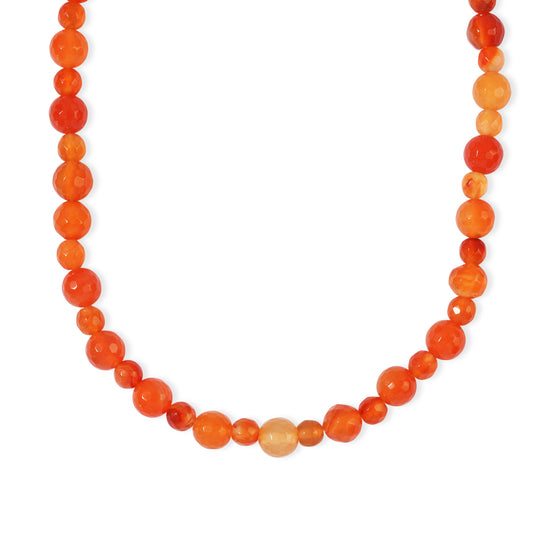 EVER TRUE Gebänderter Achat Halskette ca. 50 cm 316L Edelstahl ca. 90.00 ct
