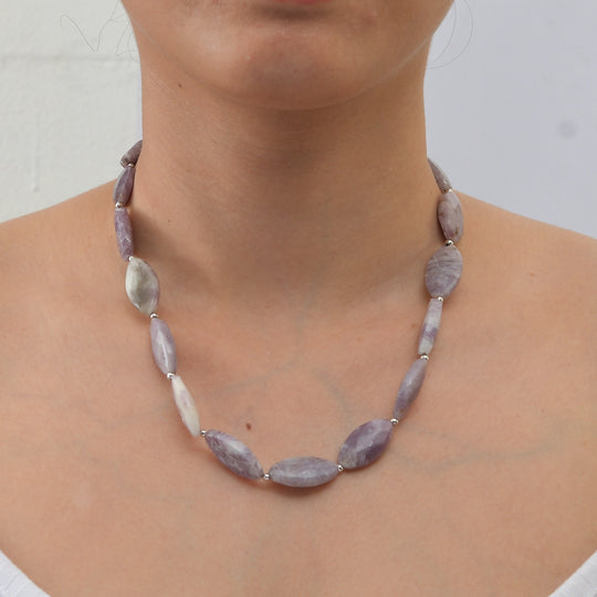 EVER TRUE Lepidolith Halskette ca. 45 cm Nickelfreies Messing Platiniert ca. 245.00 ct