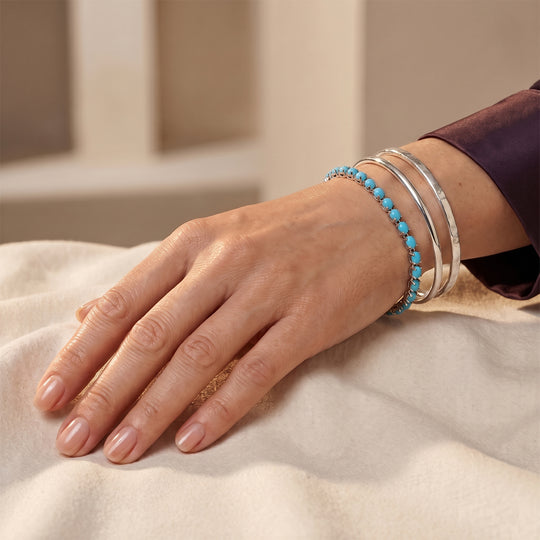 D'Joy Sleeping Beauty Türkis Armband ca. 20 cm 925 Silber Rhodiniert ca. 5,41 ct.