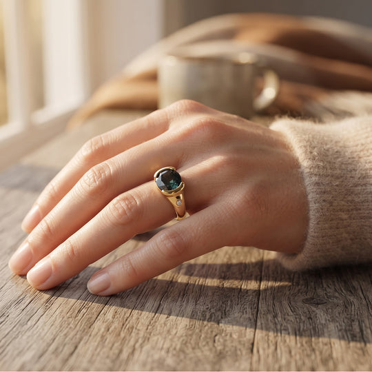 EVER TRUE Alexandrit Quarz Triplette, Weißer Diamant Ring Reine Bronze (Größe 17.00) ca. 5,27 ct