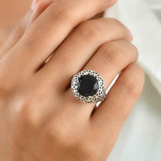 D'Joy Alexandrit Quarz Triplette Ring 925 Silber Rhodiniert (Größe 21.00) ca. 6,76 ct