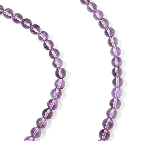 D'Joy Rose de France Amethyst 50+5cm Halskette, 925 Silber rhodiniert - 120 ct.