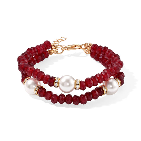 Gelber Quarzit, Weiße Muschelkernperle (9-11mm) Armband ca. 18 cm Reine Legierung Vergoldet 77.50 ct