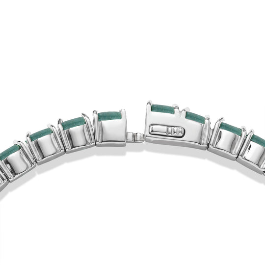 D'Joy 9,32 ct. AAA Smaragd 19cm Armreif, 925 Silber rhodiniert