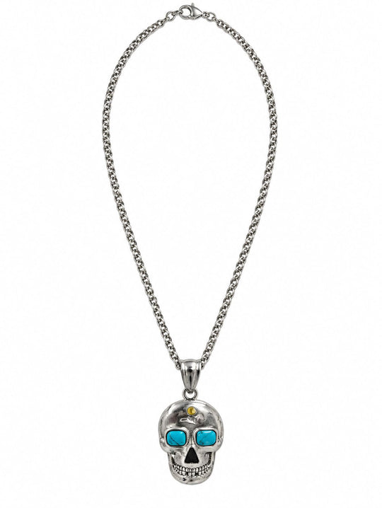Roter Jaspis Totenkopf-Design Anhänger Reine Legierung ca. 4.38 ct