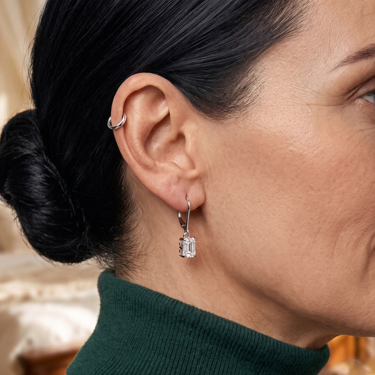 D'Joy Moissanit Ohrringe, 925 Silber rhodiniert - 1,30 ct.
