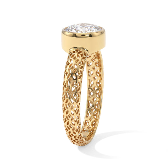 D'Joy Moissanit Ring 925 Silber 750 Vergoldet (Größe 20.00) ca. 1,50 ct
