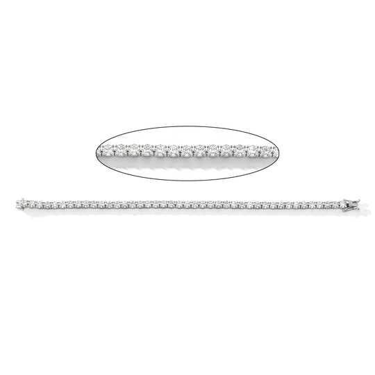 D'Joy SI-GH Labor Diamant 18cm Armband, 925 Silber rhodiniert - 10.00 ct.